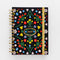 black 12-month planner with colorful Scandinavian floral print with gold foil '2027' and gold elastic closure
