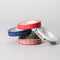 staggered stack of set of 5 colorful washi tape with various prints and typography