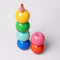 up close of colorful stackable round highlighter set with yellow showing