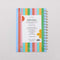 back view of cream medium annual soft cover 12-month planner with colorful block lettered 'let's have some fun.' typography with light blue elastic closure