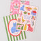 set of 3 notebook set: 'id rather be reading' icons, pink folk floral, and green stripe with cat print