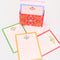 red folk floral tab notes holder with dainty scalloped floral paper