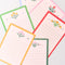 6 different floral/scalloped lined sheets of paper