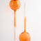 set of 2 glass peach watering globes