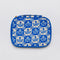 back view of blue and white Scandinavian floral go tech pouch