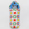 white quilted sunglass case with colorful quilted print