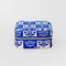 blue and cream floral print travel jewelry organizer