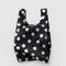 black baby baggu with metallic silver polka dots
