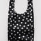 black big baggu with silver metallic polka dots