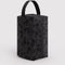 charcoal grey dopp kit with black ditsy floral