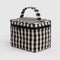 black and white gingham large cosmetic case