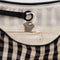 interior key leash of black and cream gingham large crescent bag