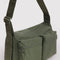 side view of muted olive green medium cargo crossbody