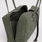opened muted olive green medium nylon bowler bag to show key leash