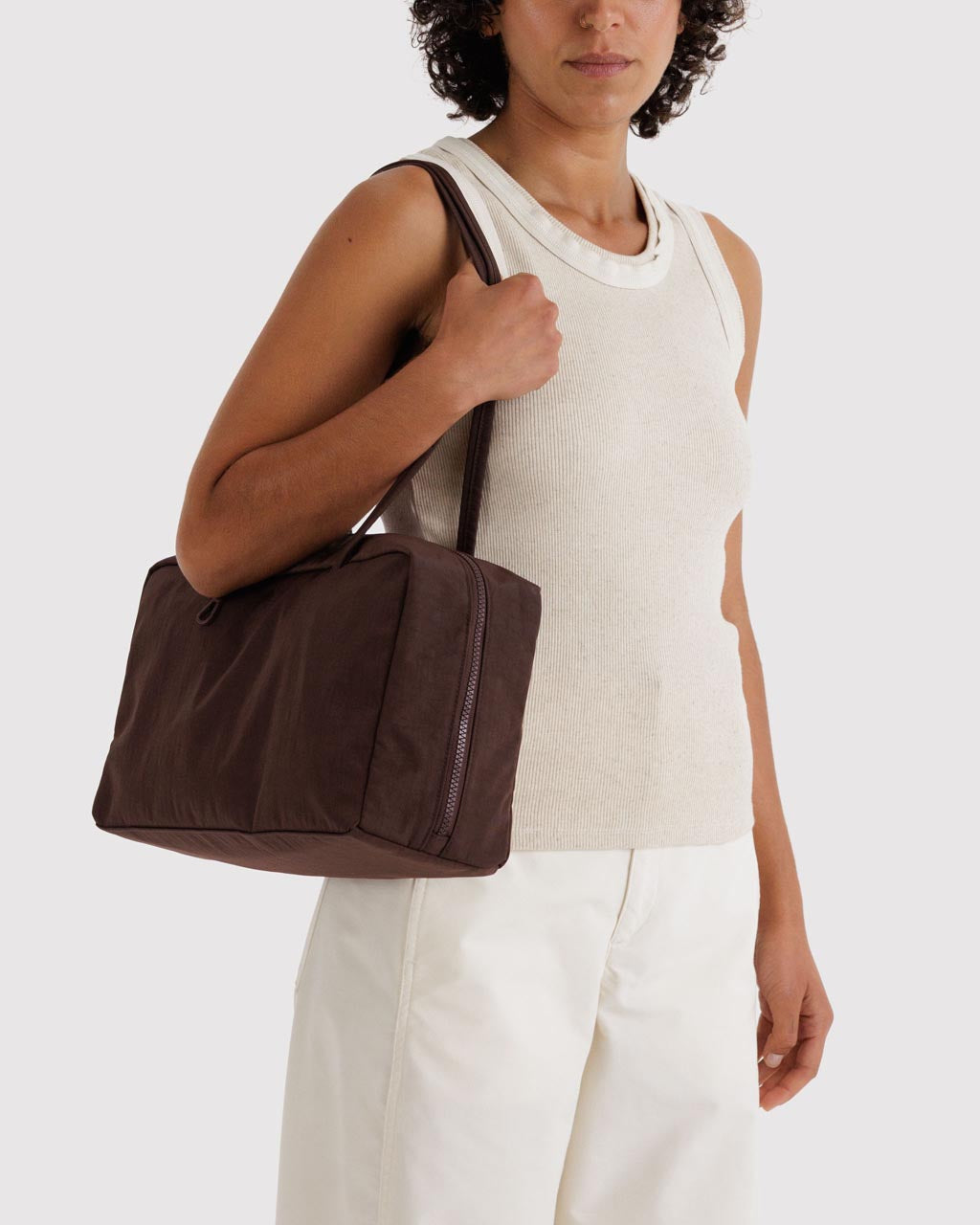 Medium Nylon Bowler Bag - Coffee – ban.do