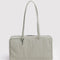 pale sage and white vertical stripe bowler bag