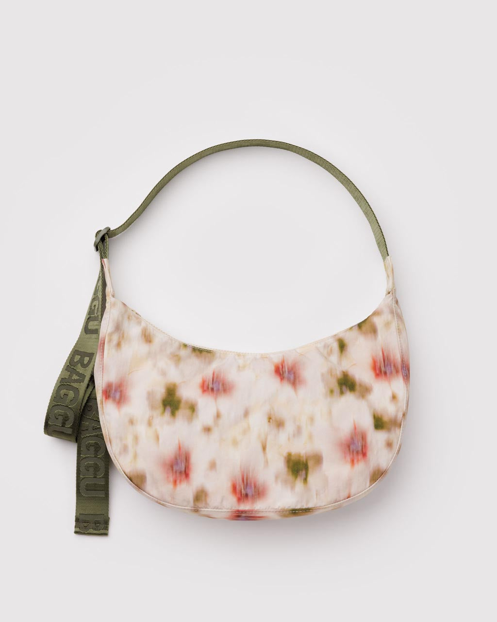 Medium Nylon Crescent Bag w/ Key Leash - Abstract Floral – ban.do Medium Nylon Crescent Bag w/ Key Leash - Abstract Floral – ban.do