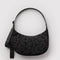 charcoal grey medium crescent bag with black ditsy floral print