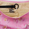 interior key leash of bright pink medium crescent bag with melting gold star print