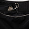interior key leash of black medium crescent bag with silver studs