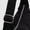 silver buckle of black medium crescent bag with silver studs
