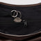 interior of brown recycled leather flat crescent bag