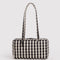 black and cream nylon bowler bag