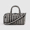 black and white gingham nylon duffle bag