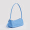 side view of sky blue nylon loaf bag