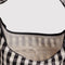 interior of black and cream gingham nylon shoulder bag
