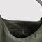 interior of olive green nylon shoulder bag