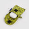 chartreuse paisley puffy earbuds case with airpods inside