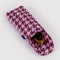 pink houndstooth puffy glasses sleeve with sunglasses inside