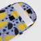 light blue 13" puffy laptop sleeve with golden pear print with laptop inside