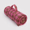pink plaid tartan puffy picnic blanket