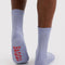 back view of mist crew socks