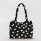 black and white polka dot small cloud carry on bag