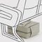 green and white vertical stripe small cloud carry on bag under a flight chair