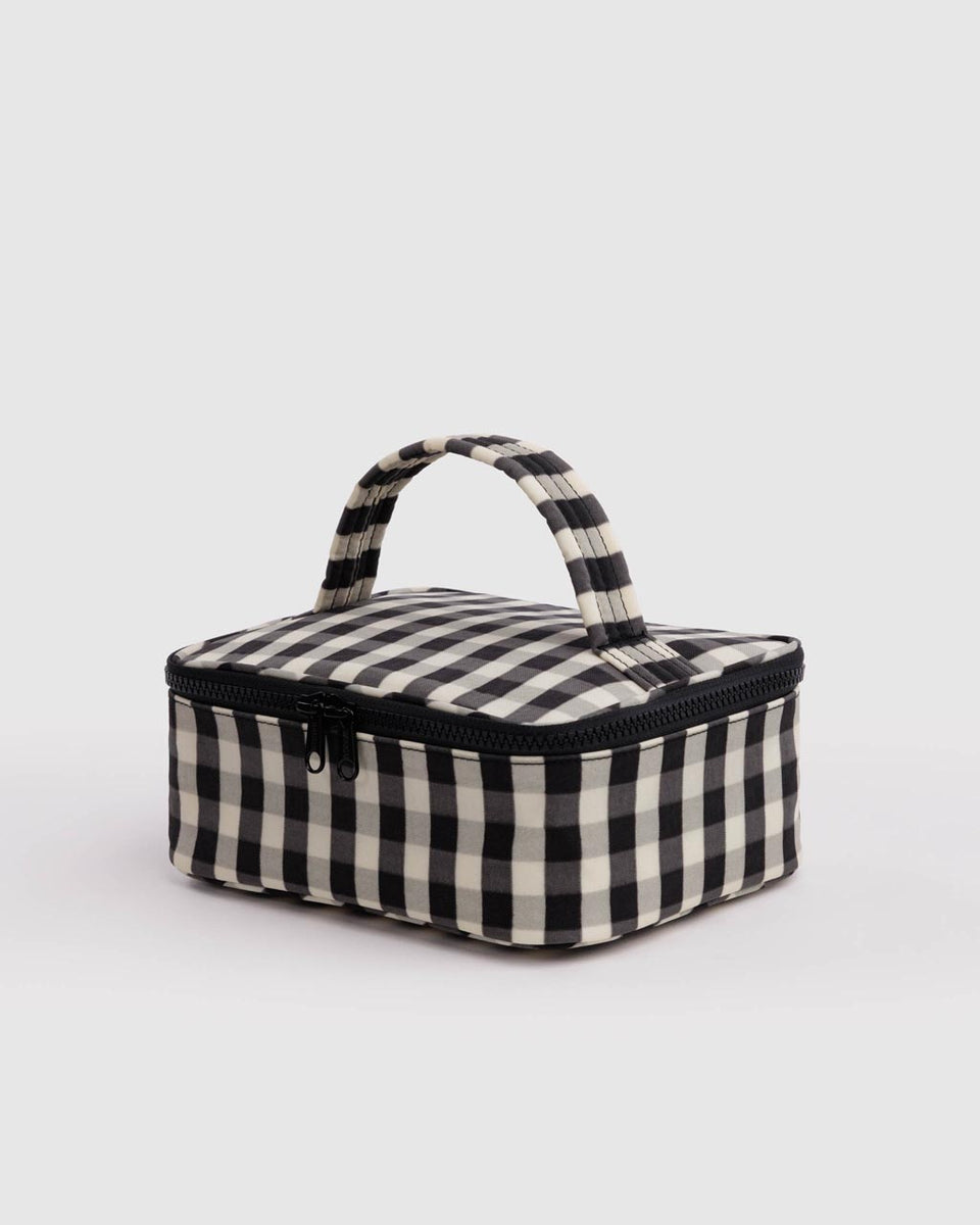 Small Cosmetic Case - Black and Cream Gingham – ban.do