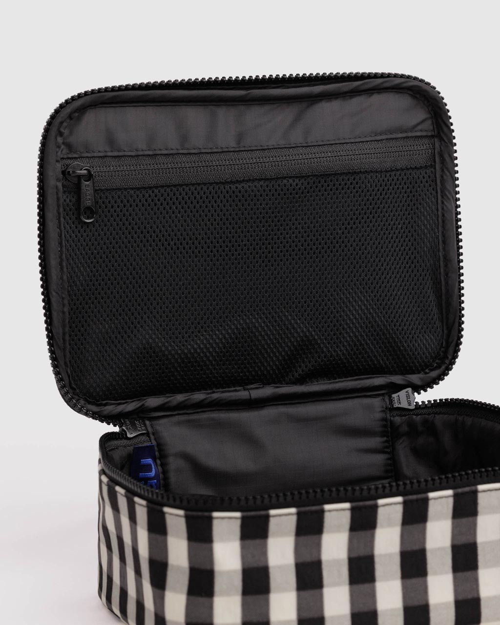 Small Cosmetic Case - Black and Cream Gingham – ban.do