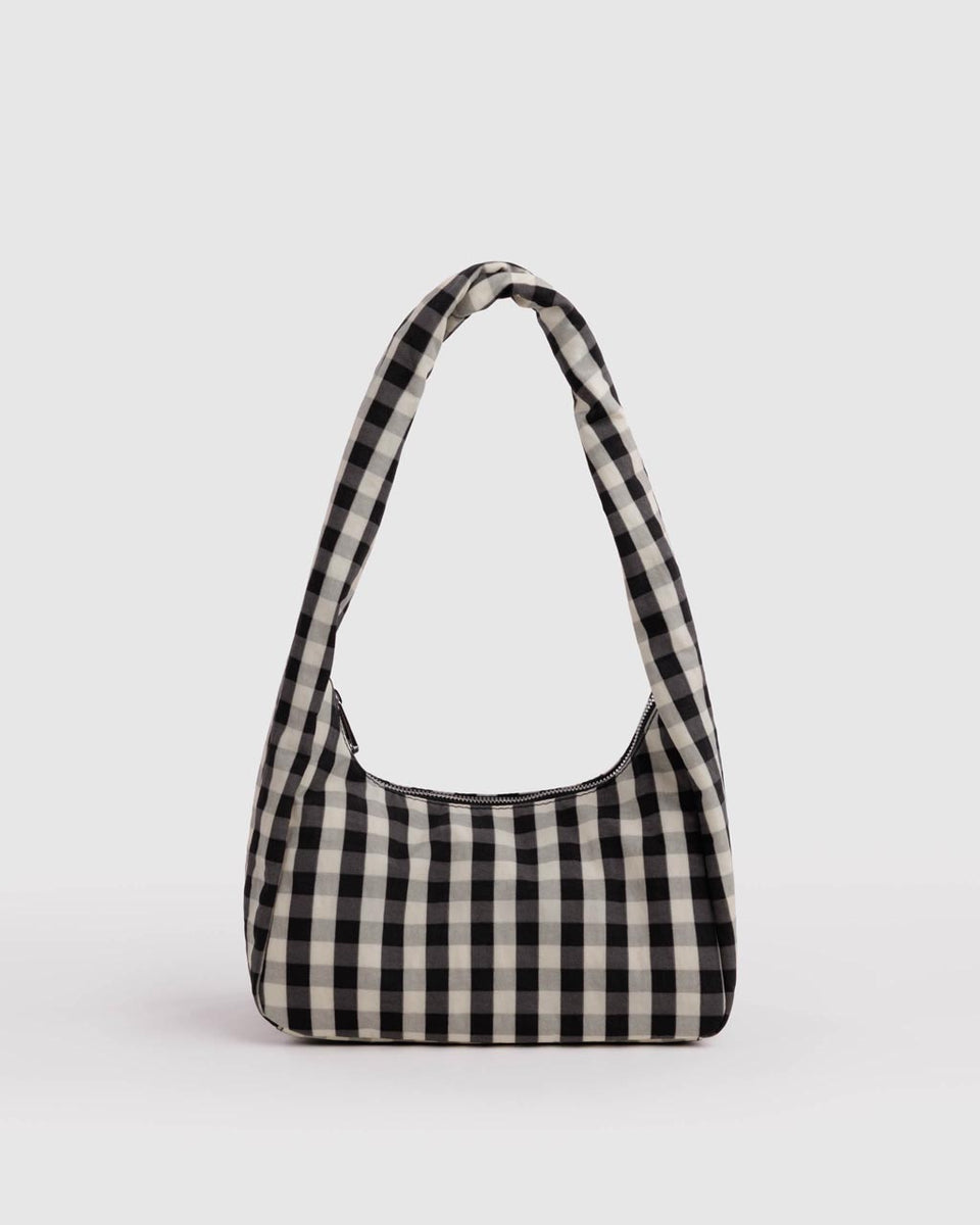 Small Nylon Meringue Bag - Black and Cream Gingham – ban.do