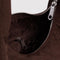 interior pocket of brown small meringue bag with thick twist strap