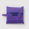 packaged cobalt standard baggu with red mini smiley print