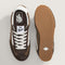 top and bottom view of two toned brown super low pro sneaker