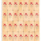 dainty red floral print on wooden domino set