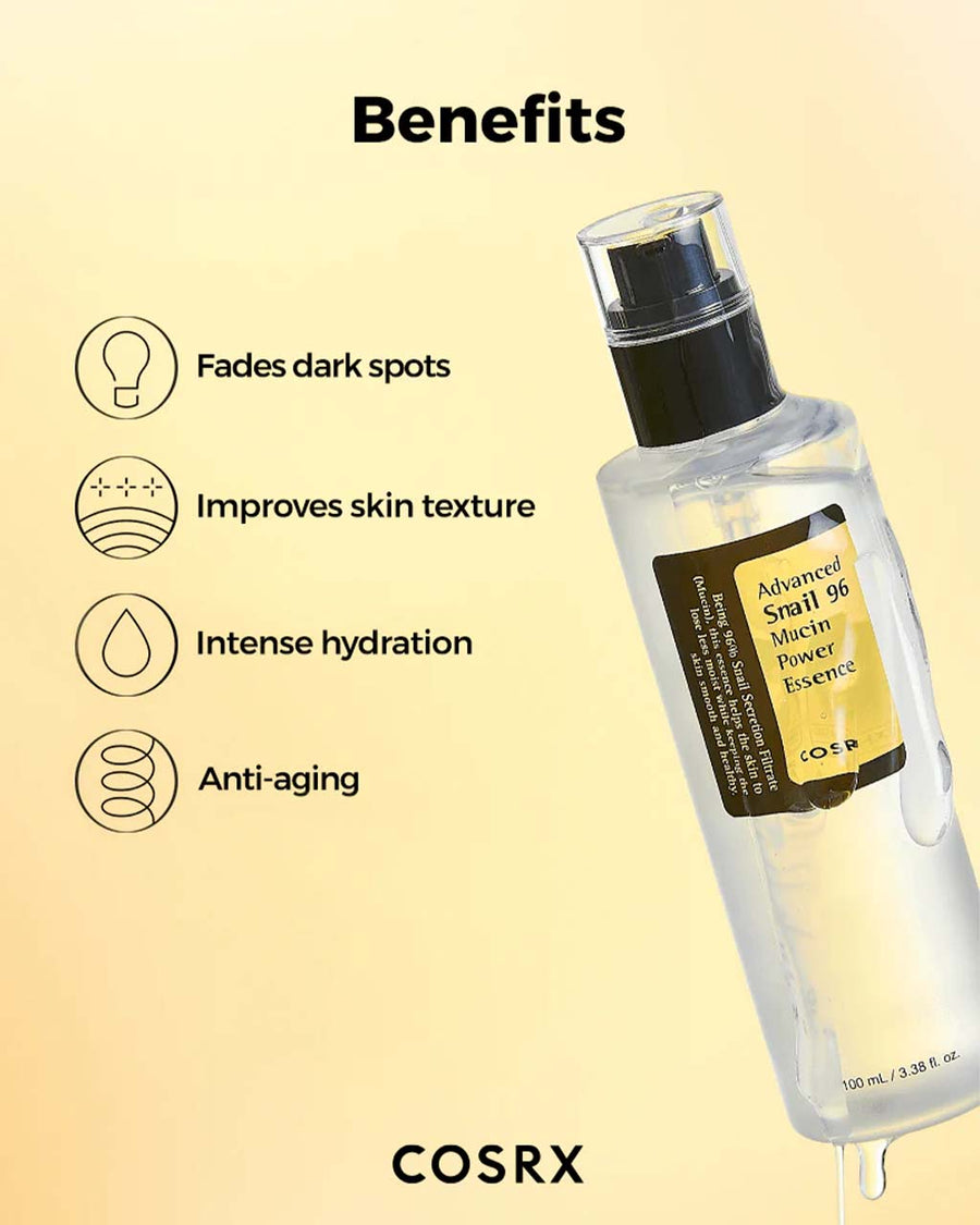 benefits: fades dark spots, improves skin texture, intense hydration and anti-aging