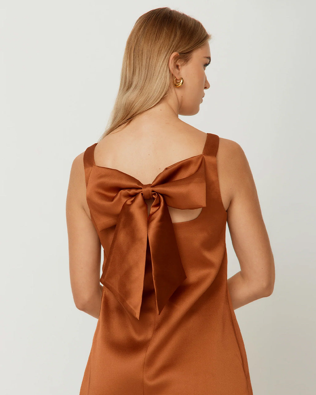 House Of Sunny - The Mini Satin Shift Dress - Chocolate - Size 6 House Of Sunny - The Mini Satin Shift Dress - Chocolate - Size 6