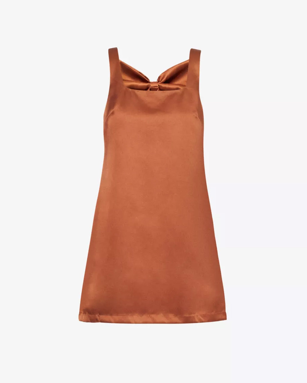 House Of Sunny - The Mini Satin Shift Dress - Chocolate - Size 6 House Of Sunny - The Mini Satin Shift Dress - Chocolate - Size 6