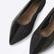 split suede black and patent black pointed flats