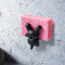 black cat sponge holder with pink sponge
